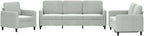 vidaXL 3-Piece Armchair Couch Set, Light Grey Velvet, 78 x 30.3 x 31.5 inches