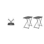 Iceberg Small Camping Personal Folding Table, Heavy Duty Utility Table, Adjustable Height, Charcoal, 19.5” L x 30” W x 28" H