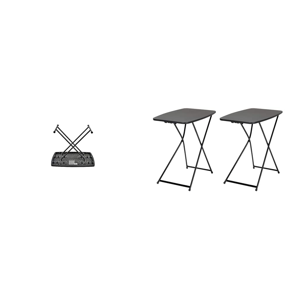 Iceberg Small Camping Personal Folding Table, Heavy Duty Utility Table, Adjustable Height, Charcoal, 19.5” L x 30” W x 28" H
