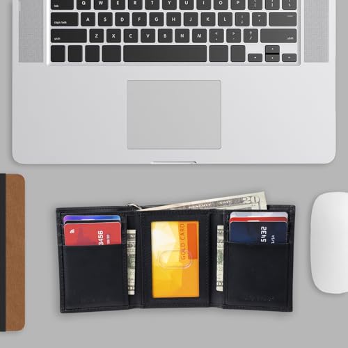 Portefeuille chaîne en cuir pour homme Dickies - Trifold haute sécurité avec fenêtre d'identification et poches pour cartes de crédit
