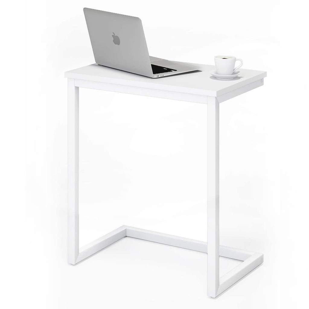 Sofa C Side End Table Wood Accent Couch Table Coffee Tray Snack Side Table Notebook Laptop Holder Over Bed Stand Reading Desk Black Color 22x14x27 Inch Space Saving for Living Room Bedroom