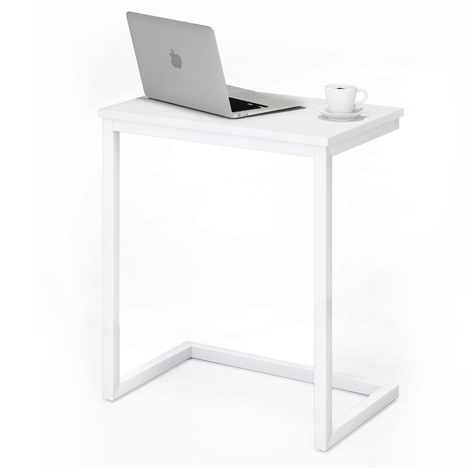 Sofa C Side End Table Wood Accent Couch Table Coffee Tray Snack Side Table Notebook Laptop Holder Over Bed Stand Reading Desk Black Color 22x14x27 Inch Space Saving for Living Room Bedroom