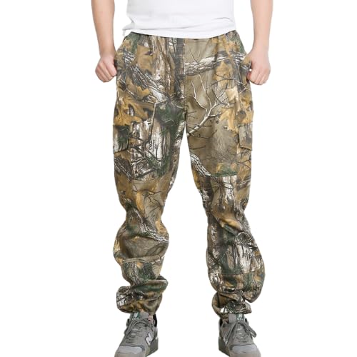 AGCOAH Men's Hot Weather Camouflage Sweat Trailcrest Pants Military Clothing Paintball Pants(Dead Tree-L)
