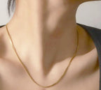 Colar de Corrente Caixa Maciça em Ouro Amarelo 14K Nareteri para Mulheres e Homens, 0,95mm, 20 polegadas