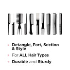 KISS Professional 10-pc Comb Set-Detangle & Style Assortment