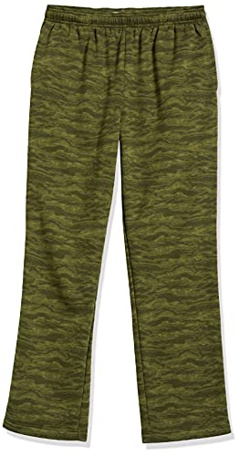 Amazon Essentials Men's Fleece Open Bottom Sweatpant (Available in Big & Tall), Military Green Abstract Camo, Large