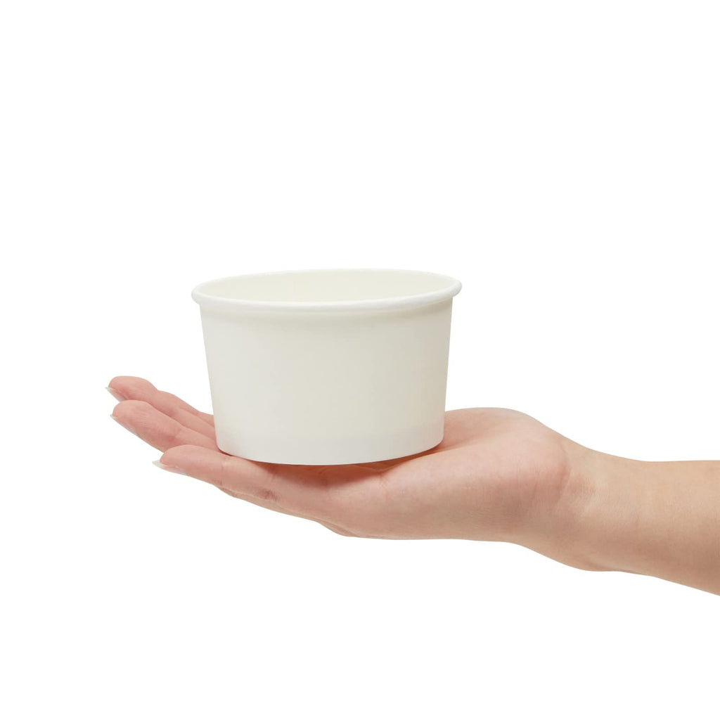 Juvale 100 Stück Einweg-Papier-Eisbecher, Dessertschalen für Sundae-Bar, gefrorener Joghurt (Weiß, 8 oz)