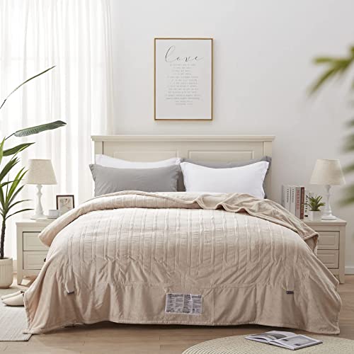 Manta eléctrica Westinghouse tamaño Queen, franela súper suave y acogedora 84" x 90" manta calefactable con 10 niveles de calentamiento rápido y apagado automático de 1-12 horas, lavable a máquina, certificación ETL y FCC, beige