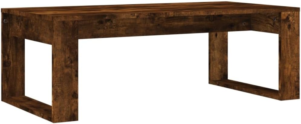 vidaXL Smoked Oak Coffee Table - Modern Style Engineered Wood 40.2"x19.7"x13.8" - Perfect for Living Room, Office, Lounge Spaces