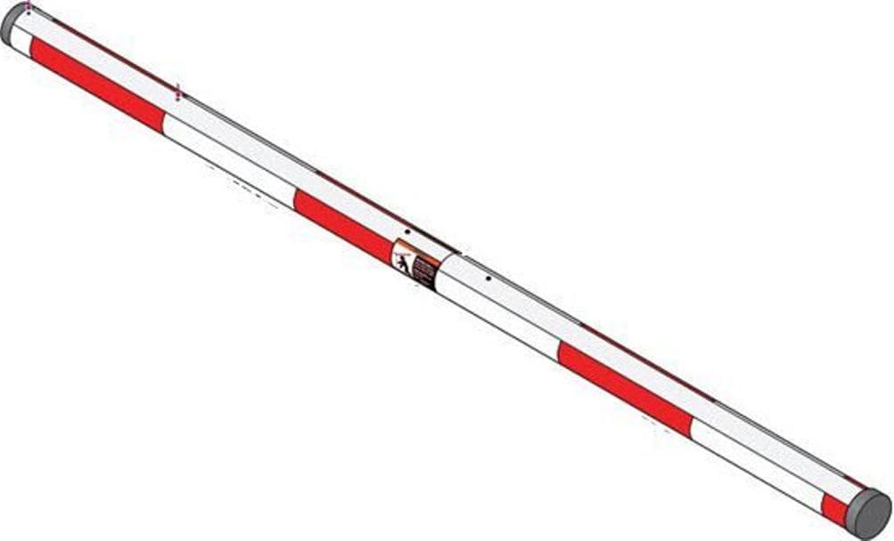 Doorking 1601-528 Round Aluminum 2-Piece Break-Away Arm for Use with 1601/1603 Model Barrier Gate Operators, Red and White Stripes, 14 Ft. (4.3m) Arm Length