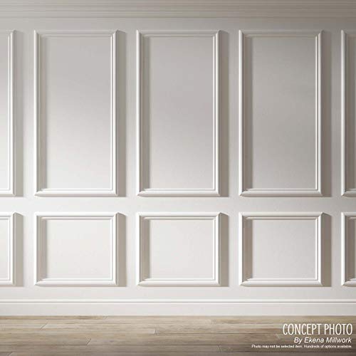 Ekena Millwork PNL20X24AS-02-CASE-4 Ashford Molded Scalloped Wainscot Wall Panel, 20"W x 24"H x 1/2"P, Factory Primed White, 4 Count