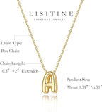 Lisitine Bubble Initial Halsketten Zarte goldene Buchstaben-Halskette 14K vergoldet Niedliche Namens-Choker-Halsketten für Frauen Trendiger goldener personalisierter Schmuck Geschenk für Frauen