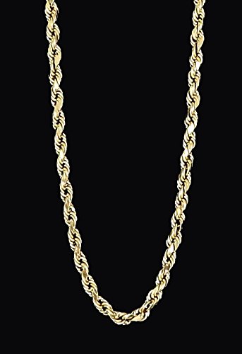 Gult guld diamantskåret rebkæde ægte solid 14k 22" til 26", 5,0 mm (28)
