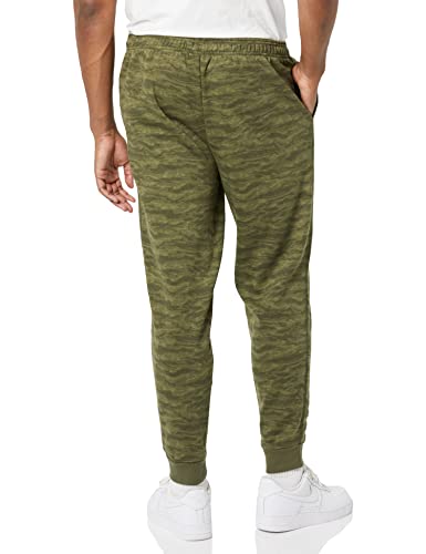 Amazon Essentials Men's Joggers Sweatpants, Fleece, Olive Camo, Large, Comfortable Fit
