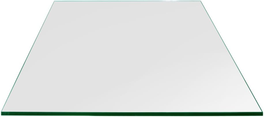 16 inch Square Glass Table Top - Tempered - 1/4" Thick Glass Surface, Safe Flat Polished, Eased Corners, Multipurpose for Dining Table, Patio, Coffee and End Table