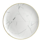 Nordic Minimalist Gold Edge Bone China Dinner Plate White Marble Pattern