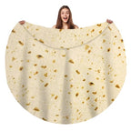 Bcareself Tortilla Blanket 2.0 Double Sided Adult Size Giant Double Sided for Kids Funny Realistic Food Personalized Throw Blanket Novelty Gift Taco Blanket Soft Flannel 60 inches Beige