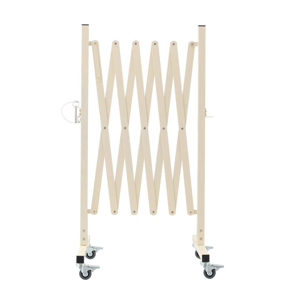 GYMTIME Industrial Expandable Metal Barricade, 16 Feet, Easily Assembled Safety Barrier with Casters, Flexible Mobile Gate, Adjustable Traffic Fence