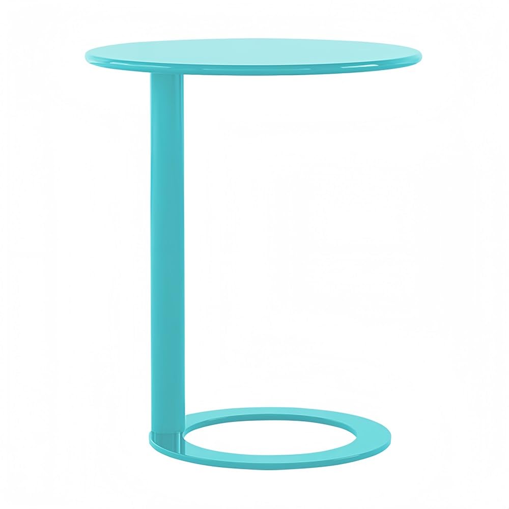 Modern C-Shaped Round Side Table for Living Room, Bedroom, and Office – Metal Coffee, and Bedside Table(Red,18.9 * 18.9 * 27.2in)