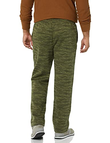 Amazon Essentials Men's Fleece Open Bottom Sweatpant (Available in Big & Tall), Military Green Abstract Camo, Large