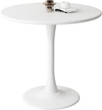 White Round Table Modern Tulip Dining Table White Round Kitchen Table Mid Century Coffee Table for Living Room, 24 inch