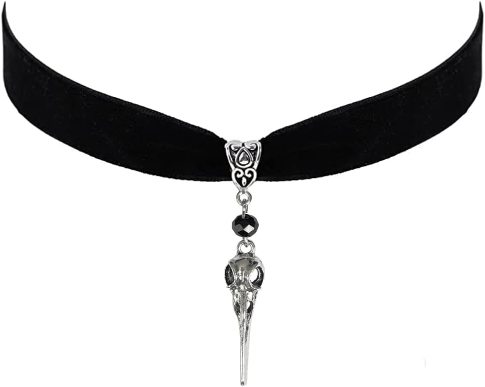 Gothic Black Velvet Choker Necklace for Women,Cameo Choker Collar Necklace Vintage Goth Jewelry