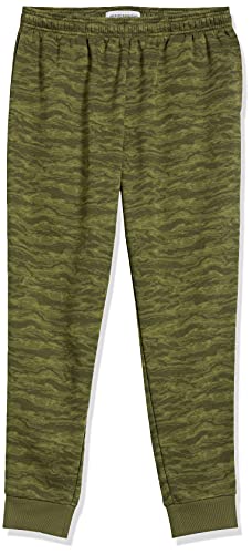 Amazon Essentials Men's Joggers Sweatpants, Fleece, Olive Camo, Large, Comfortable Fit