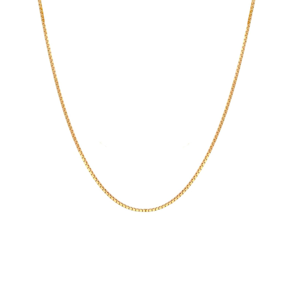 VOGREX 14K Real Solid Yellow Gold 0.7mm Box Chain Necklace with Lobster Clasp for Men and Women -16" - Grand Goldman