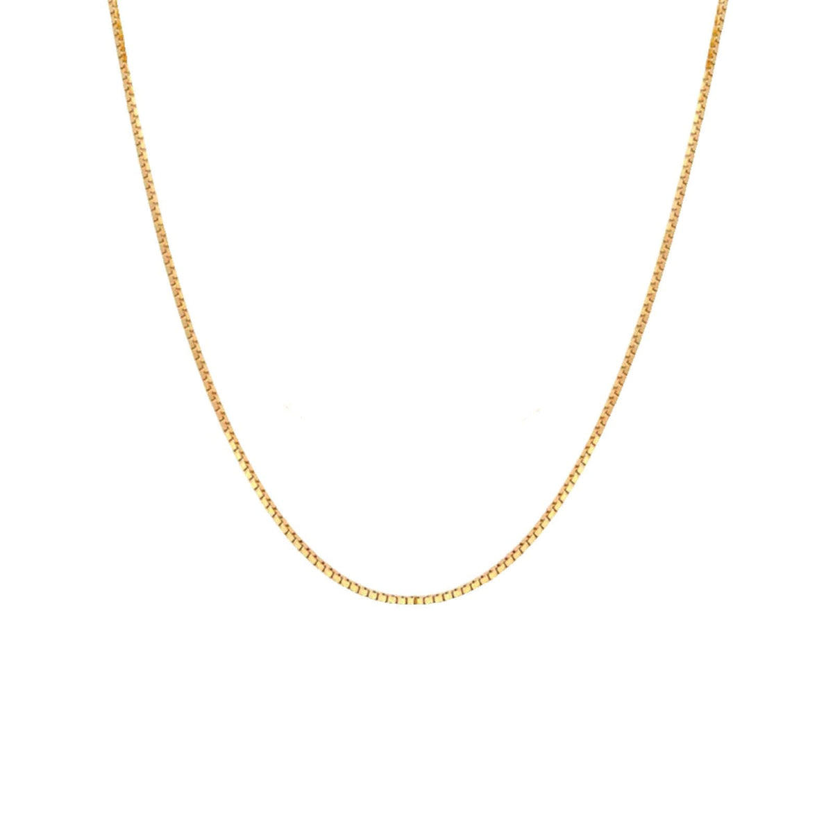 VOGREX 14K Real Solid Yellow Gold 0.7mm Box Chain Necklace with Lobster Clasp for Men and Women -16" - Grand Goldman