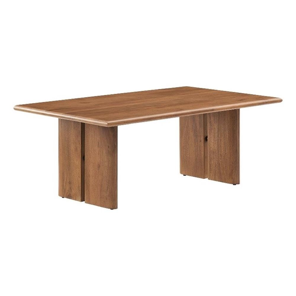Modway Amistad 44" Rectangular Solid Wood Modern Farmhouse Coffee Table in Oak