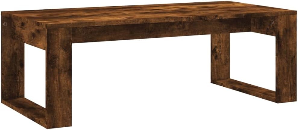 vidaXL Smoked Oak Coffee Table - Modern Style Engineered Wood 40.2"x19.7"x13.8" - Perfect for Living Room, Office, Lounge Spaces