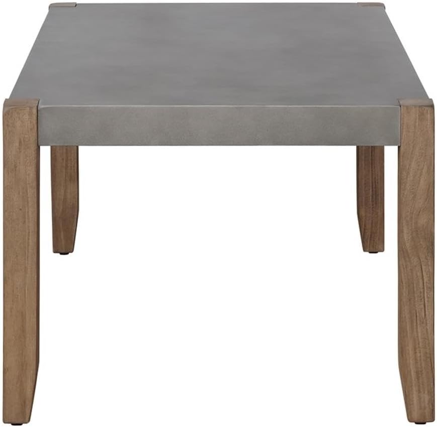 Alaterre Furniture Newport 36" L Faux Concrete and Wood Coffee Table