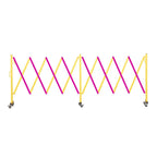 Trafford Industrial Expandable Metal Barricade, 16 Feet, Yellow and Black, Mobile Safety Barrier Gate, Retractable Traffic Fence