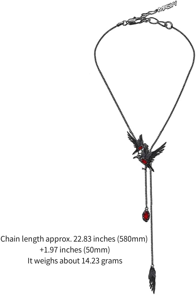 Glamorous Black Crow pendant necklace with Gothic vibe long necklace ladies fashion accessory M3357