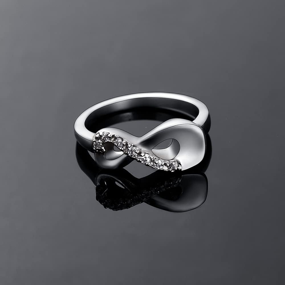 Infinity Mini Ring Hold Loved Ones Ashes Cremation Urn Ring for Women Finger Ring Memorial Jewelry