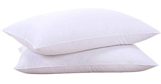 puredown® Goose Feathers and Down White Pillows with 100% Cotton Cover, Bed Sleeping Hotel Collection Pillows Set of 2, Standard Size