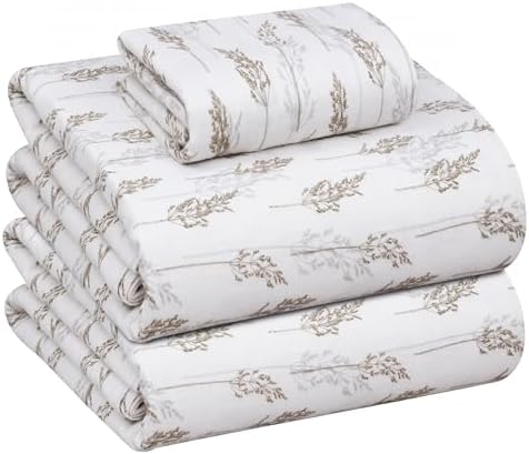 RUVANTI Flannel Sheets Queen Size - 100% Cotton Double Brushed Bed Sheets, Deep Pockets 16 Inches Queen Sheet Set, All Seasons Breathable & Extra Soft - Warm & Cozy, 4 Piece, DNA Plaid