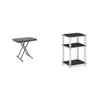 Iceberg Small Camping Personal Folding Table, Heavy Duty Utility Table, Adjustable Height, Charcoal, 19.5” L x 30” W x 28" H