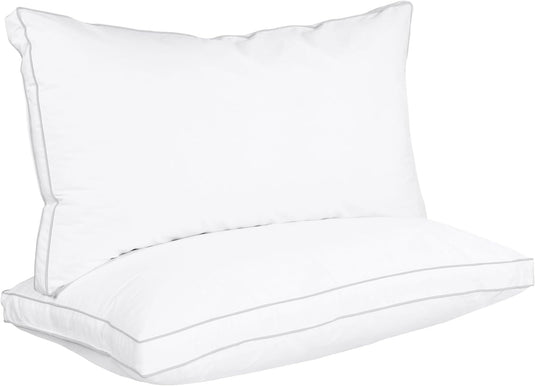 Utopia Bedding Bed Pillows for Sleeping Queen Size (White), Set of 2, Cooling Hotel Quality, Gusseted Pillow for Back, Stomach or Side Sleepers