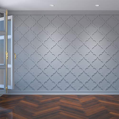 Ekena Millwork 15 3/8"W x 15 3/8"H x 3/8"T Medium Marrakesh Decorative Fretwork Wall Panels in Architectural Grade PVC