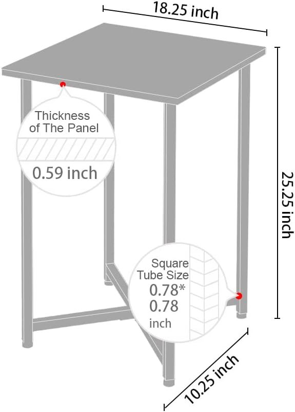AZL1 Life Concept Modern Square Side End Accent Table for Living Room Bedroom Balcony Family and Office