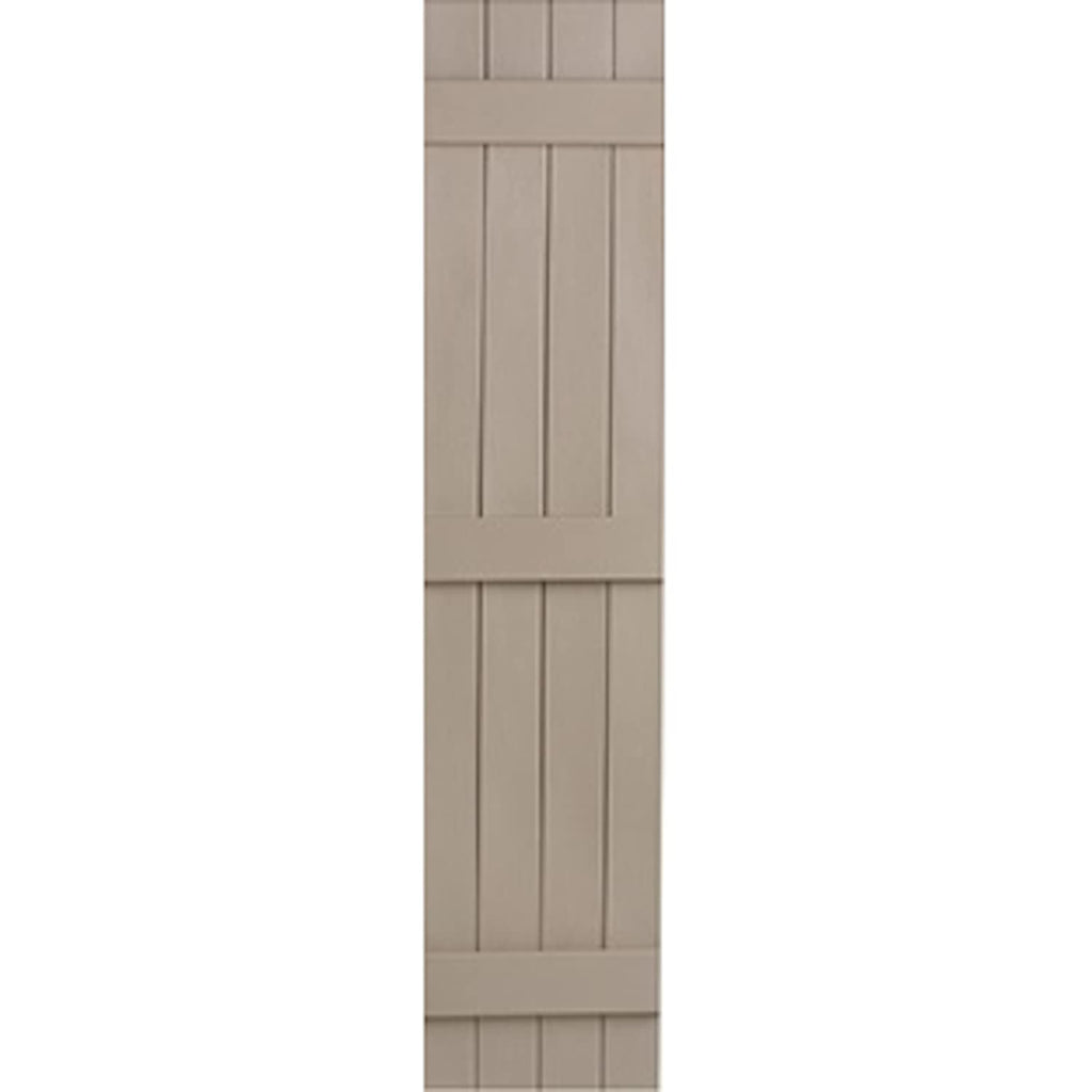 Polaris Homeside 4 Board and Batten Joined Vinyl Shutters (1 Pair) 14-1/2in. x 59in. - 410 Gray