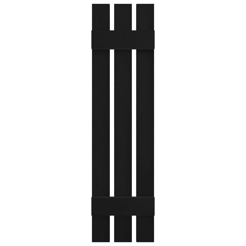 Ekena Millwork LS3C12X03200BL Lifetime Vinyl, TailorMade Three Spaced, Board-n-Batten, w Loks Shutters (Per Pair), 32-in. H, Black