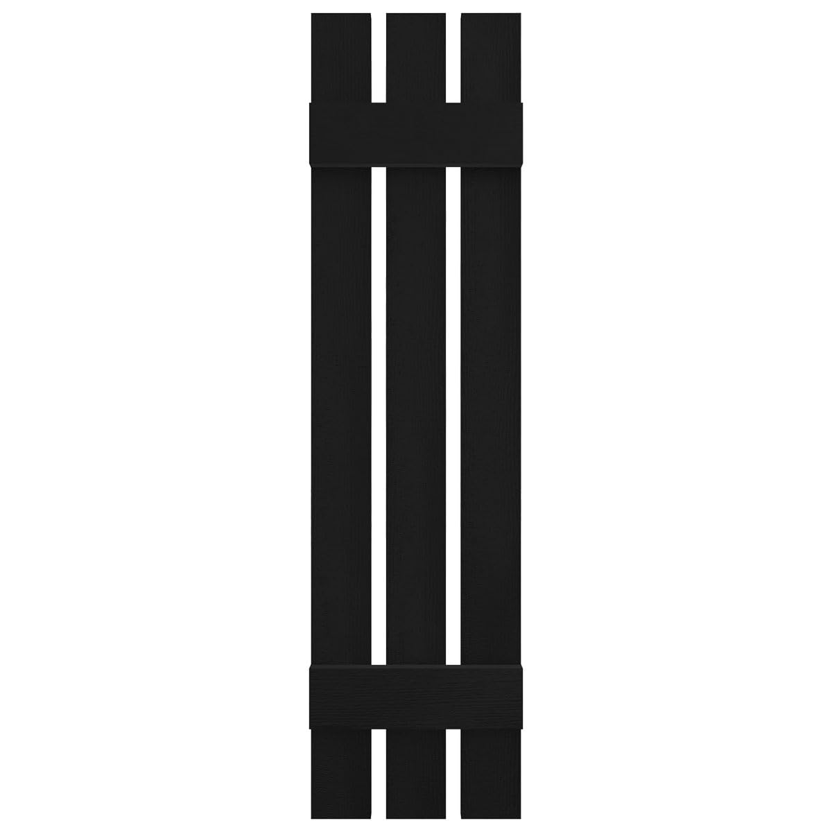 Ekena Millwork LS3C12X03200BL Lifetime Vinyl, TailorMade Three Spaced, Board-n-Batten, w Loks Shutters (Per Pair), 32-in. H, Black