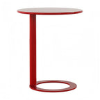 Modern C-Shaped Round Side Table for Living Room, Bedroom, and Office – Metal Coffee, and Bedside Table(Red,18.9 * 18.9 * 27.2in)