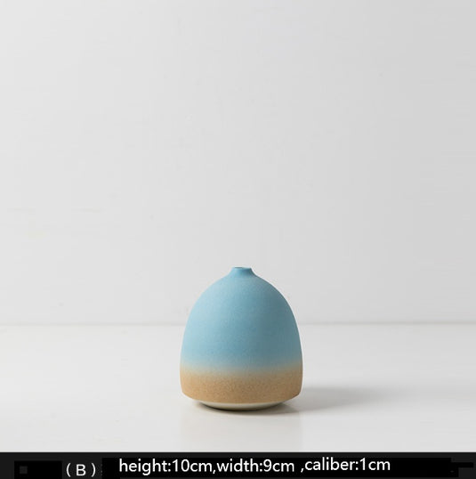 Kreativ blå brun skygge keramisk vase Forskellige former Abstrakt Design Home Decor urtepotte
