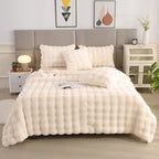 Large Bubble Rabbit Fur Thickened Double-layer Warm Blanket