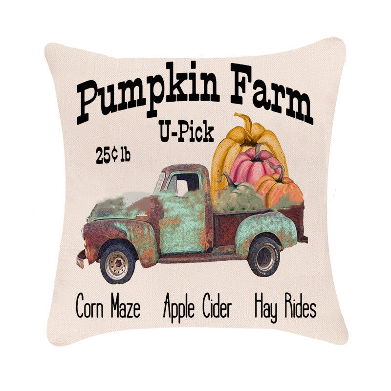 New Autumn Halloween Pumpkin Pillow Car Sofa Cushion Cover