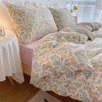 Small Floral Gentle Girl Heart Bedding Set Of Four