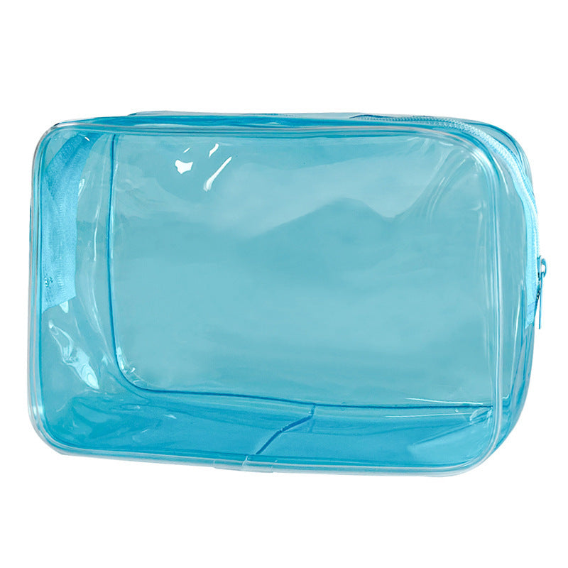 In Stock Solid Color Transparent Cosmetic Bag Large Capacity Convenient And Simple Storage Bag